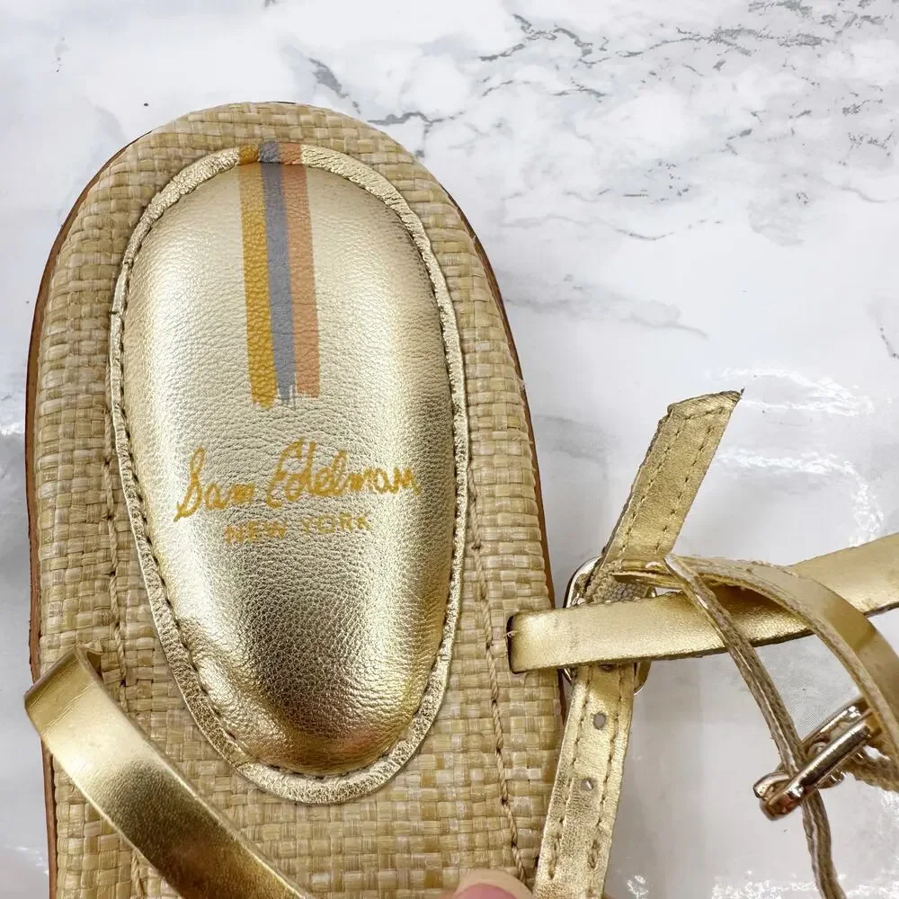 Sam Edelman 10.5 Gwen Gold Gladiator Sandal - Picture 5 of 9